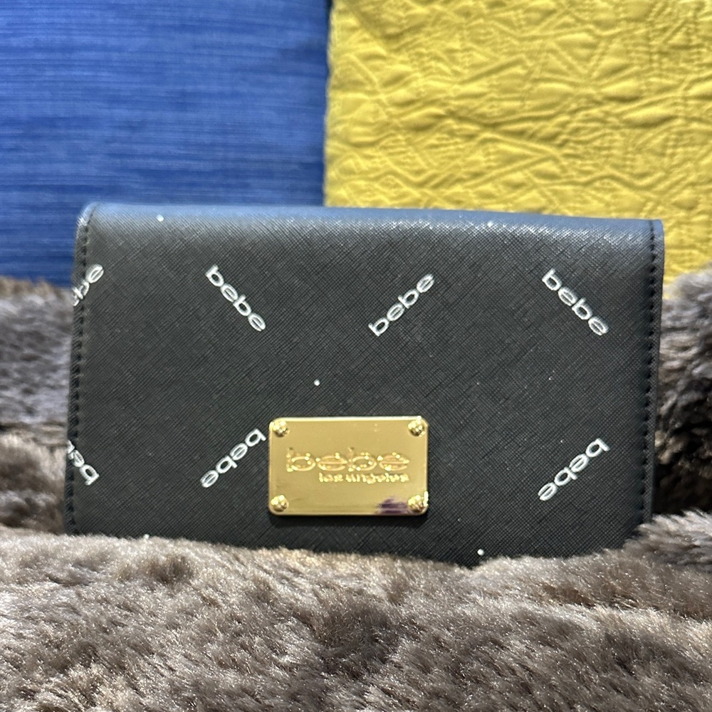Bebe Elegant Black Bag with Gold Plate